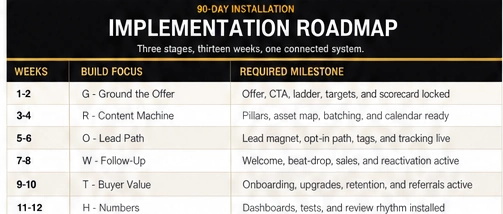 Preview the Implementation Roadmap from the Growth Engine Playbook.